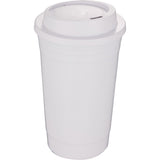 Traveler 16 oz Travel Cup with Sip-Through Lid — White (WH) — blank front view — 4