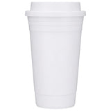 Traveler 16 oz Travel Cup with Sip-Through Lid — White (WH) — blank product view — 3