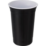 Varsity 16 oz Double-Wall Cup — Black (BK) — blank front view — 9