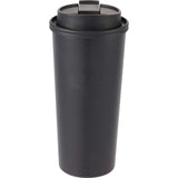 Oscar 16 oz Vacuum Insulated Tumbler with Slide Lid — Black (BK) — blank front view — 27