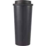 Oscar 16 oz Vacuum Insulated Tumbler with Slide Lid — Black (BK) — blank front view — 28