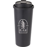 Oscar 16 oz Vacuum Insulated Tumbler with Slide Lid — Black (BK) — decorated front view — 26