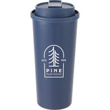 Oscar 16 oz Vacuum Insulated Tumbler with Slide Lid — Navy (NY) — decorated front view — 18