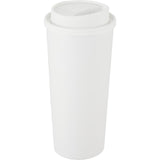 Oscar 16 oz Vacuum Insulated Tumbler with Slide Lid — White (WH) — blank right angle — 8