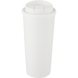 Oscar 16 oz Vacuum Insulated Tumbler with Slide Lid — White (WH) — blank back view — 7