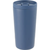 Carissa 14 oz Vacuum Insulated Tumbler with Slide Lid — Nightfall Blue — blank back view — 13