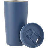 Carissa 14 oz Vacuum Insulated Tumbler with Slide Lid — Nightfall Blue — blank front view — 10