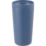 Carissa 14 oz Vacuum Insulated Tumbler with Slide Lid — Nightfall Blue — blank front view — 12