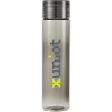 Skinny Mini 10 oz Recycled Bottle — Black (BK) — decorated front view — 10