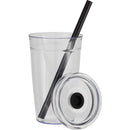 Anna 15 oz Recycled Acrylic Straw Tumbler — Black (BK) — blank detail view