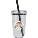 Anna 15 oz Recycled Acrylic Straw Tumbler — Black (BK) — decorated front view