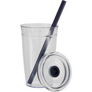 Anna 15 oz Recycled Acrylic Straw Tumbler — Blue (BL) — blank detail view