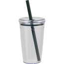 Anna 15 oz Recycled Acrylic Straw Tumbler — Green (GR) — blank front view