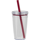 Anna 15 oz Recycled Acrylic Straw Tumbler — Maroon (MR) — blank back view