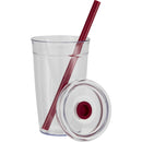Anna 15 oz Recycled Acrylic Straw Tumbler — Maroon (MR) — blank detail view