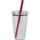 Anna 15 oz Recycled Acrylic Straw Tumbler — Maroon (MR) — blank front view
