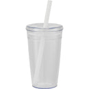 Anna 15 oz Recycled Acrylic Straw Tumbler — White (WH) — blank back view