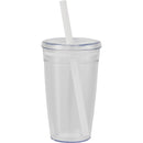 Anna 15 oz Recycled Acrylic Straw Tumbler — White (WH) — blank front view