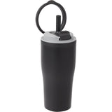 Tango 20 oz Double Wall Tumbler with Silicone Straw — Black (BK) — blank right angle — 27