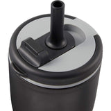 Tango 20 oz Double Wall Tumbler with Silicone Straw — Black (BK) — blank detail view — 24