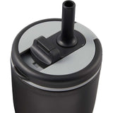 Tango 20 oz Double Wall Tumbler with Silicone Straw — Black (BK) — blank detail view — 23