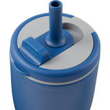 Tango 20 oz Double Wall Tumbler with Silicone Straw — Blue (BL) — blank detail view — 60
