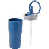 Tango 20 oz Double Wall Tumbler with Silicone Straw — Blue (BL) — blank detail view — 61