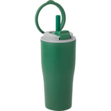 Tango 20 oz Double Wall Tumbler with Silicone Straw — Green (GR) — blank right angle — 54