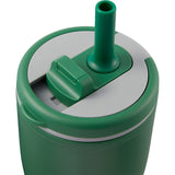 Tango 20 oz Double Wall Tumbler with Silicone Straw — Green (GR) — blank detail view — 50