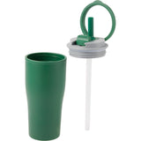 Tango 20 oz Double Wall Tumbler with Silicone Straw — Green (GR) — blank detail view — 52