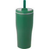 Tango 20 oz Double Wall Tumbler with Silicone Straw — Green (GR) — blank front view — 48
