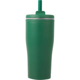 Tango 20 oz Double Wall Tumbler with Silicone Straw — Green (GR) — blank front view — 49