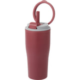 Tango 20 oz Double Wall Tumbler with Silicone Straw — Maroon (MR) — blank left angle — 19