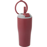 Tango 20 oz Double Wall Tumbler with Silicone Straw — Maroon (MR) — blank right angle — 18