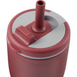 Tango 20 oz Double Wall Tumbler with Silicone Straw — Maroon (MR) — blank detail view — 15