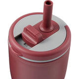 Tango 20 oz Double Wall Tumbler with Silicone Straw — Maroon (MR) — blank detail view — 14