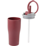 Tango 20 oz Double Wall Tumbler with Silicone Straw — Maroon (MR) — blank detail view — 16