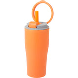 Tango 20 oz Double Wall Tumbler with Silicone Straw — Orange (OR) — blank left angle — 46