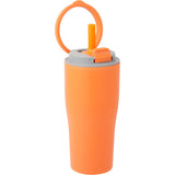 Tango 20 oz Double Wall Tumbler with Silicone Straw — Orange (OR) — blank right angle — 45
