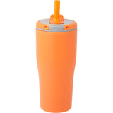 Tango 20 oz Double Wall Tumbler with Silicone Straw — Orange (OR) — blank back view — 44