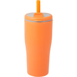 Tango 20 oz Double Wall Tumbler with Silicone Straw — Orange (OR) — blank front view — 39
