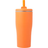 Tango 20 oz Double Wall Tumbler with Silicone Straw — Orange (OR) — blank front view — 40