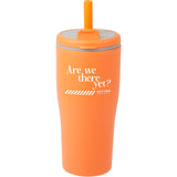 Tango 20 oz Double Wall Tumbler with Silicone Straw — Orange (OR) — decorated front view — 38