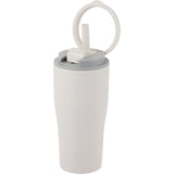 Tango 20 oz Double Wall Tumbler with Silicone Straw — Tan (TN) — blank left angle — 10
