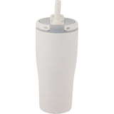 Tango 20 oz Double Wall Tumbler with Silicone Straw — Tan (TN) — blank back view — 8