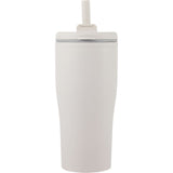 Tango 20 oz Double Wall Tumbler with Silicone Straw — Tan (TN) — blank front view — 4