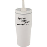 Tango 20 oz Double Wall Tumbler with Silicone Straw — Tan (TN) — decorated front view — 2