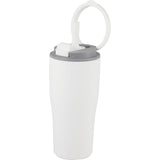 Tango 20 oz Double Wall Tumbler with Silicone Straw — White (WH) — blank left angle — 37
