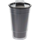 Mipsy 16 oz Recycled Double Wall Tumbler — Black (BK) — blank front view — 12