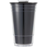 Mipsy 16 oz Recycled Double Wall Tumbler — Black (BK) — blank front view — 13